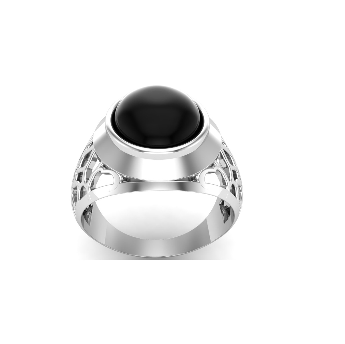 Silver Ring onyx Mucem